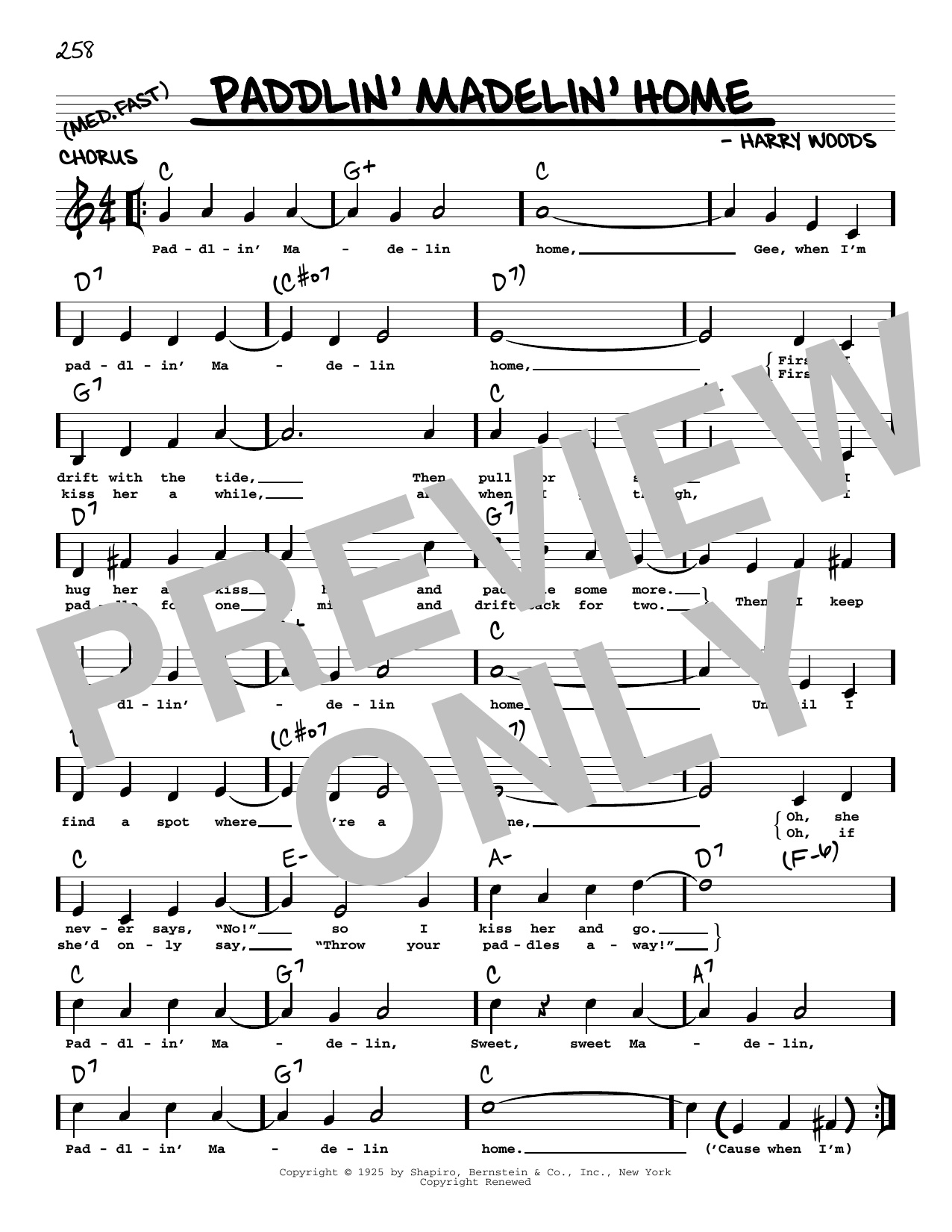 Harry Woods Paddlin' Madelin' Home (arr. Robert Rawlins) Sheet Music