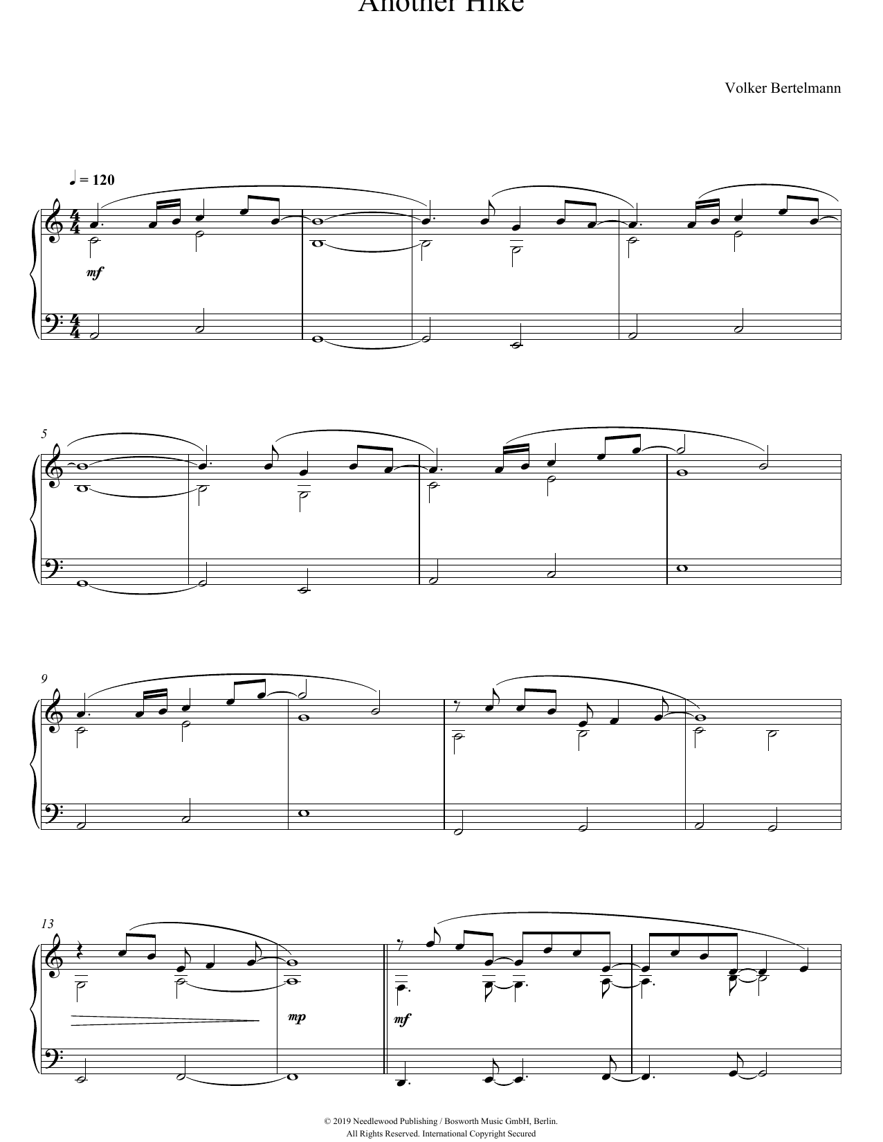 Hauschka Another Hike Sheet Music