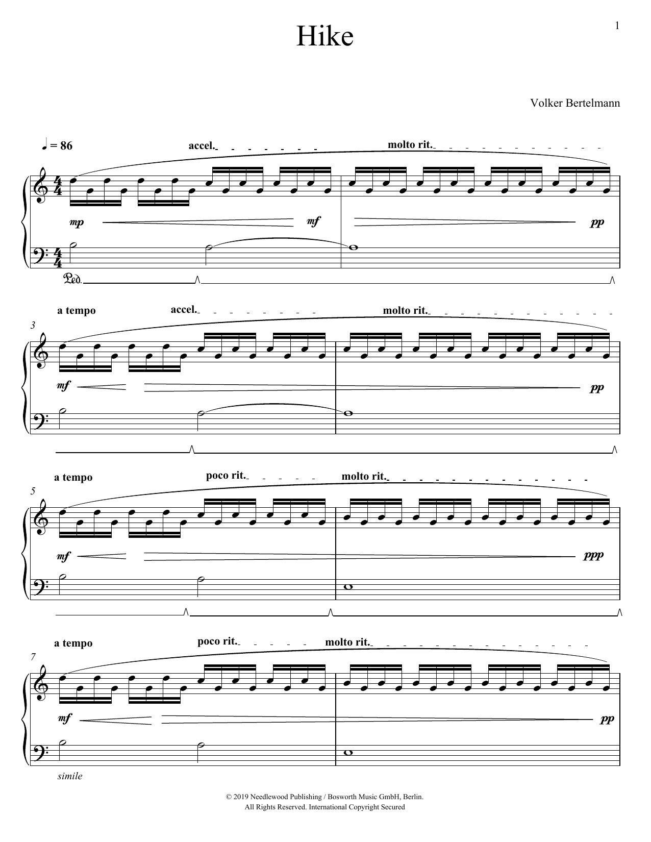 Hauschka Hike Sheet Music