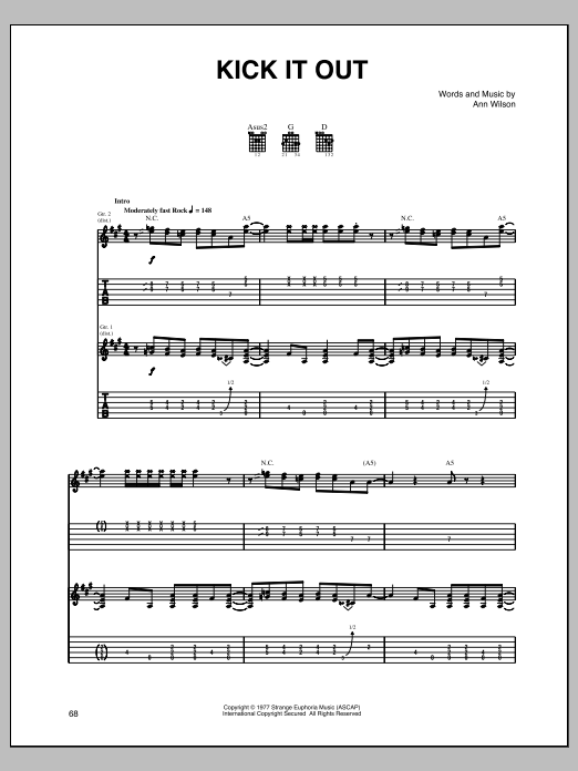Heart Kick It Out Sheet Music