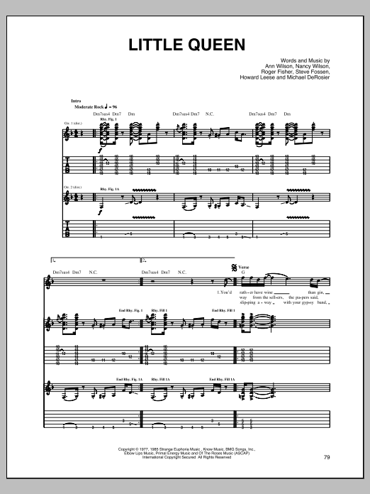 Heart Little Queen Sheet Music