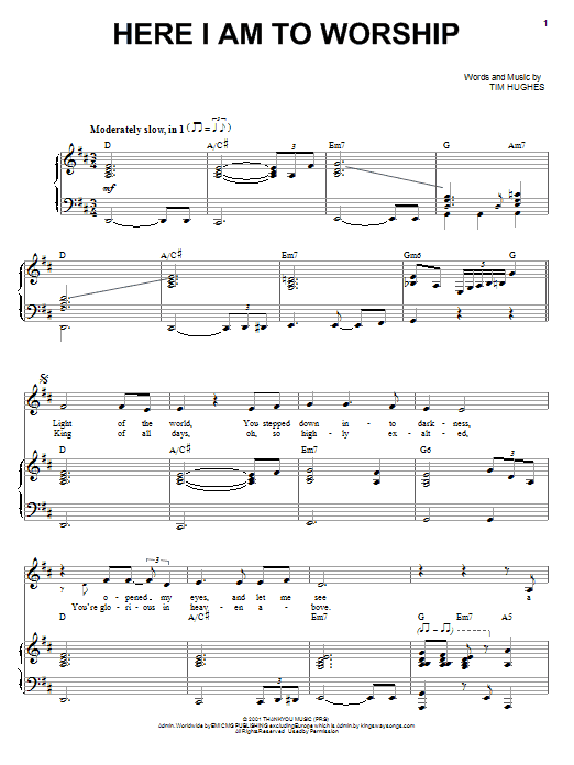 Heather Headley Here I Am To Worship Sheet Music