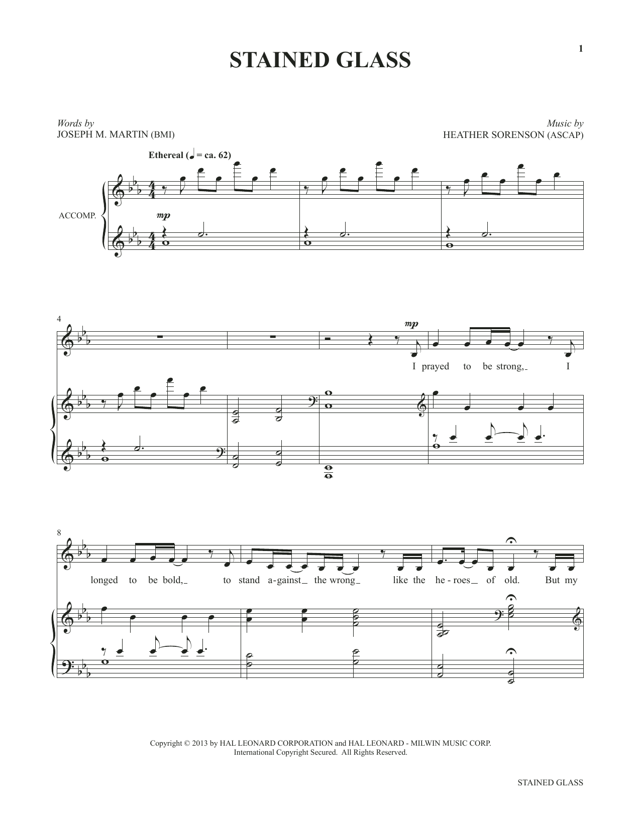 Heather Sorenson and Joseph M. Martin Stained Glass (from My Alleluia: Vocal Solos for Worship) Sheet Music