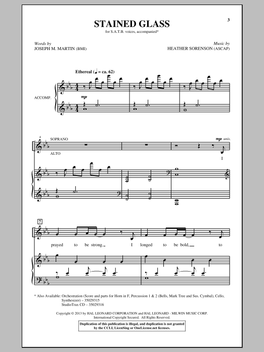 Heather Sorenson and Joseph M. Martin Stained Glass Sheet Music