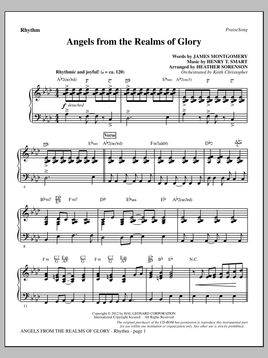 Heather Sorenson Angels From The Realms Of Glory - Rhythm Sheet Music