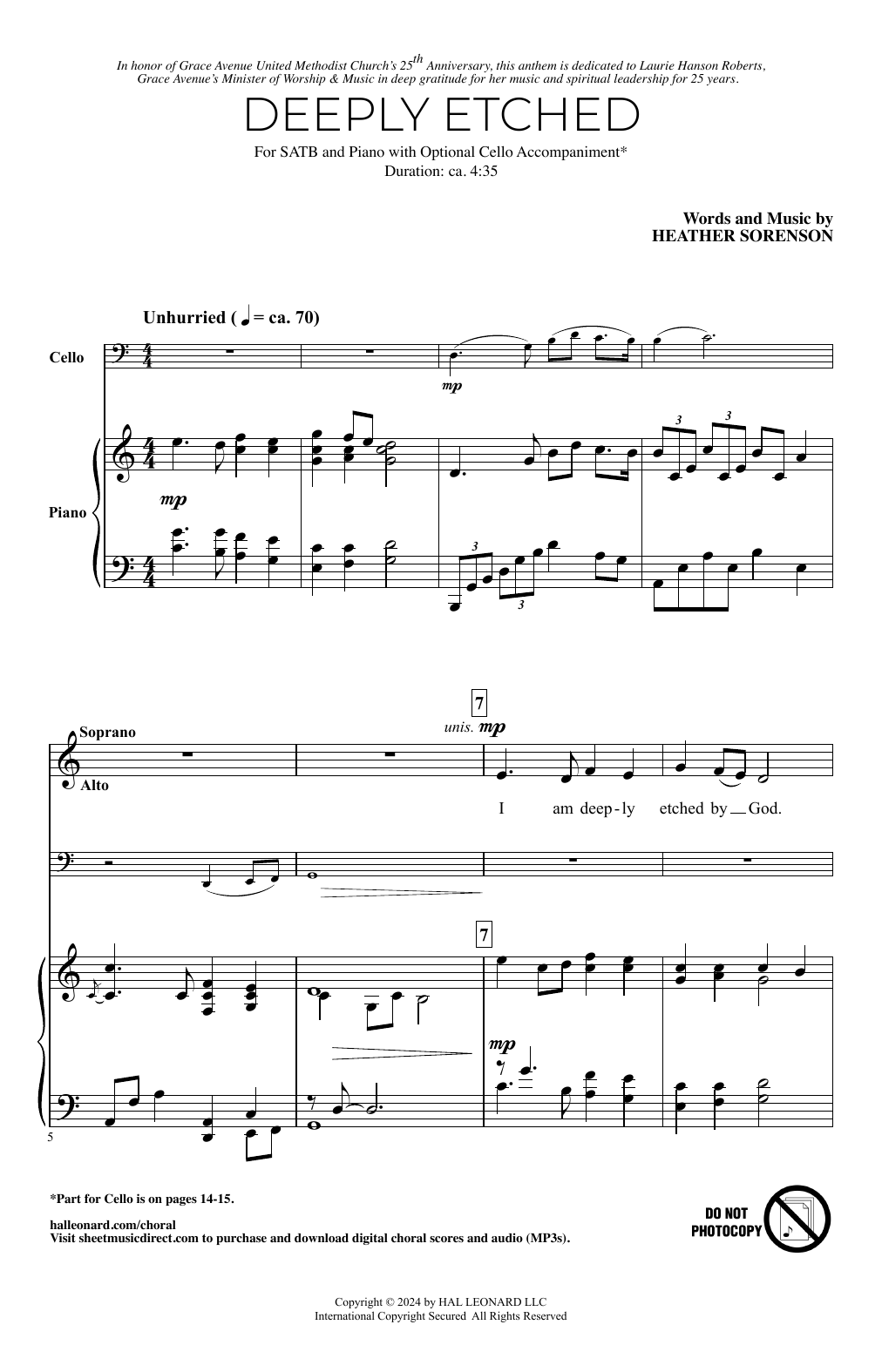 Heather Sorenson Deeply Etched Sheet Music