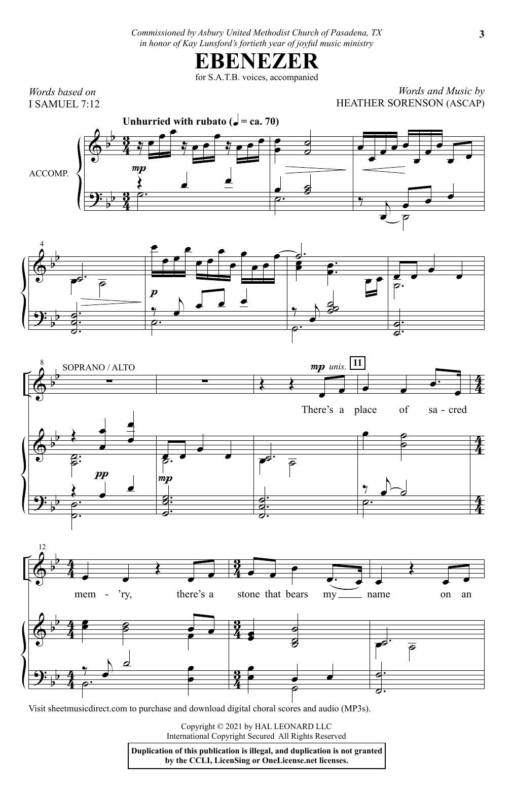 Heather Sorenson Ebenezer Sheet Music