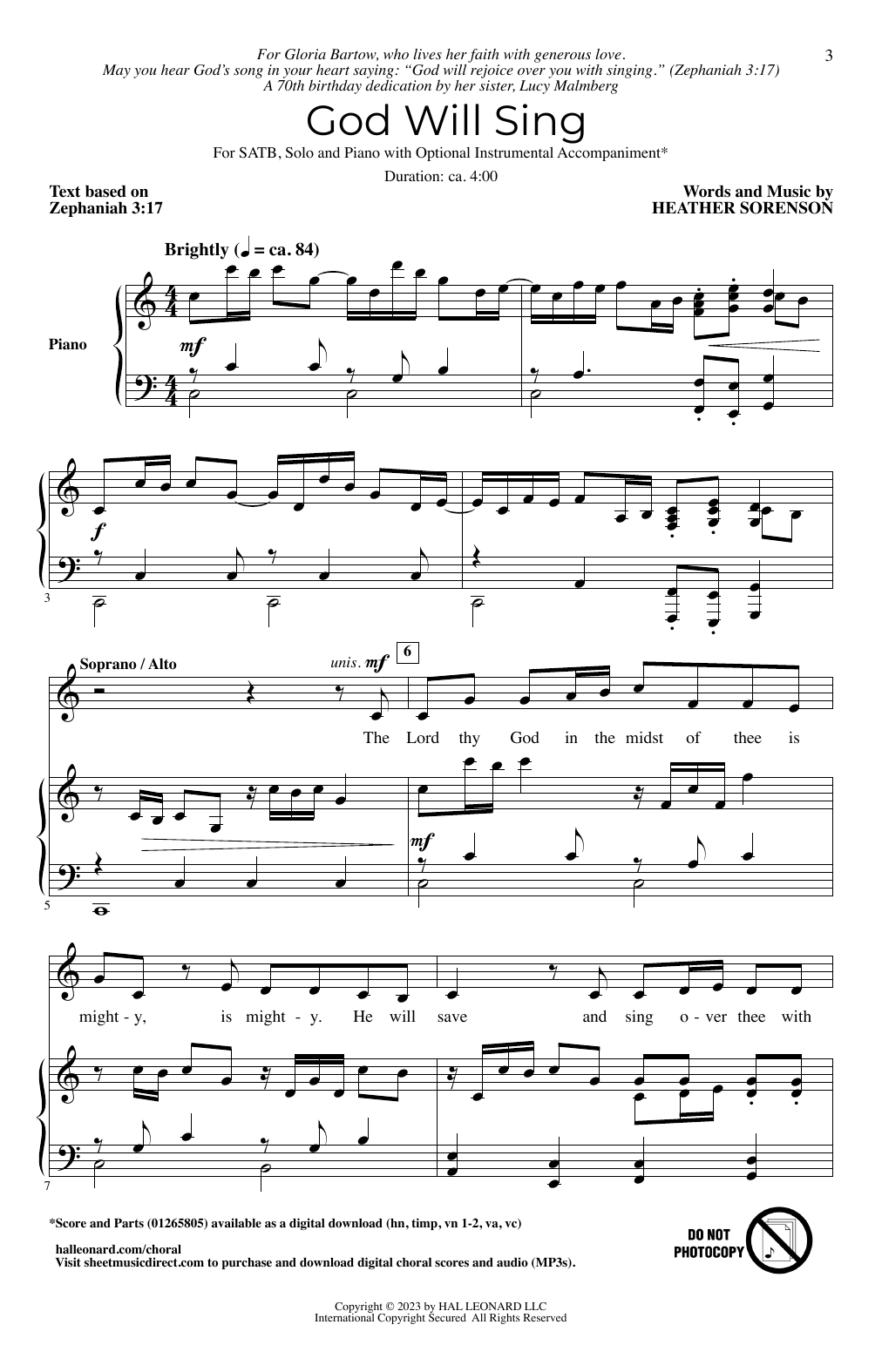 Heather Sorenson God Will Sing Sheet Music