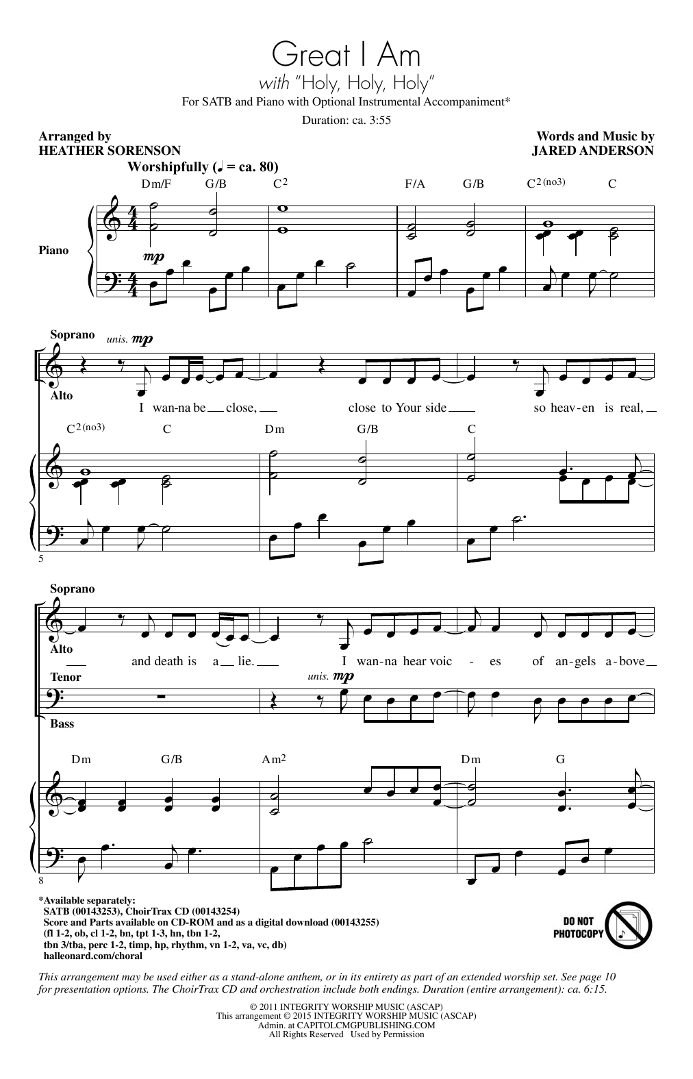 Heather Sorenson Great I Am Sheet Music