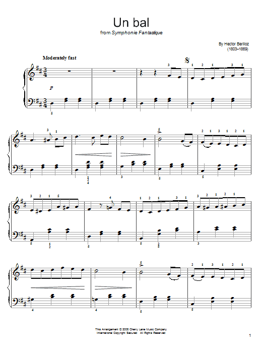 Hector Berlioz Un Bal Sheet Music