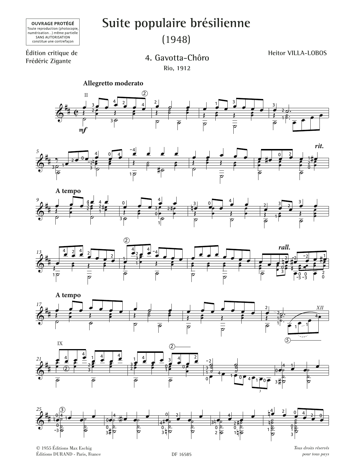 Heitor Villa-Lobos Gavotta-Choro Sheet Music