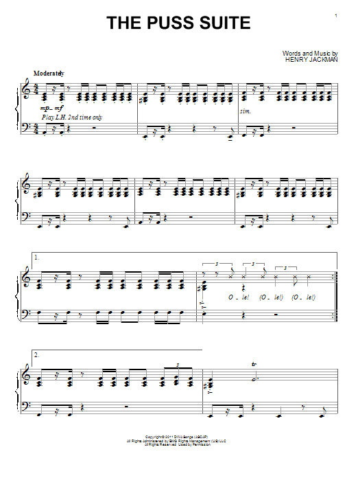 Henry Jackman The Puss Suite Sheet Music