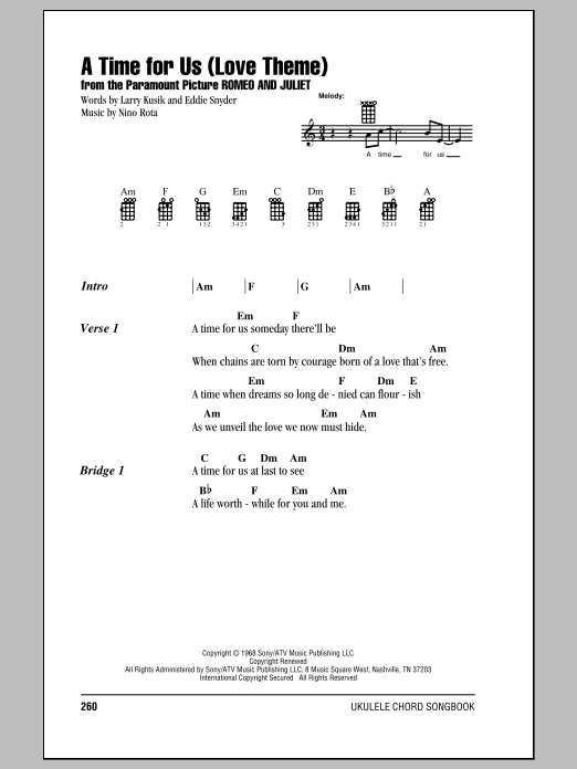 Henry Mancini A Time For Us (Love Theme) Sheet Music