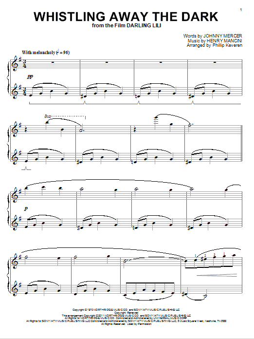 Henry Mancini Whistling Away The Dark (arr. Phillip Keveren) Sheet Music