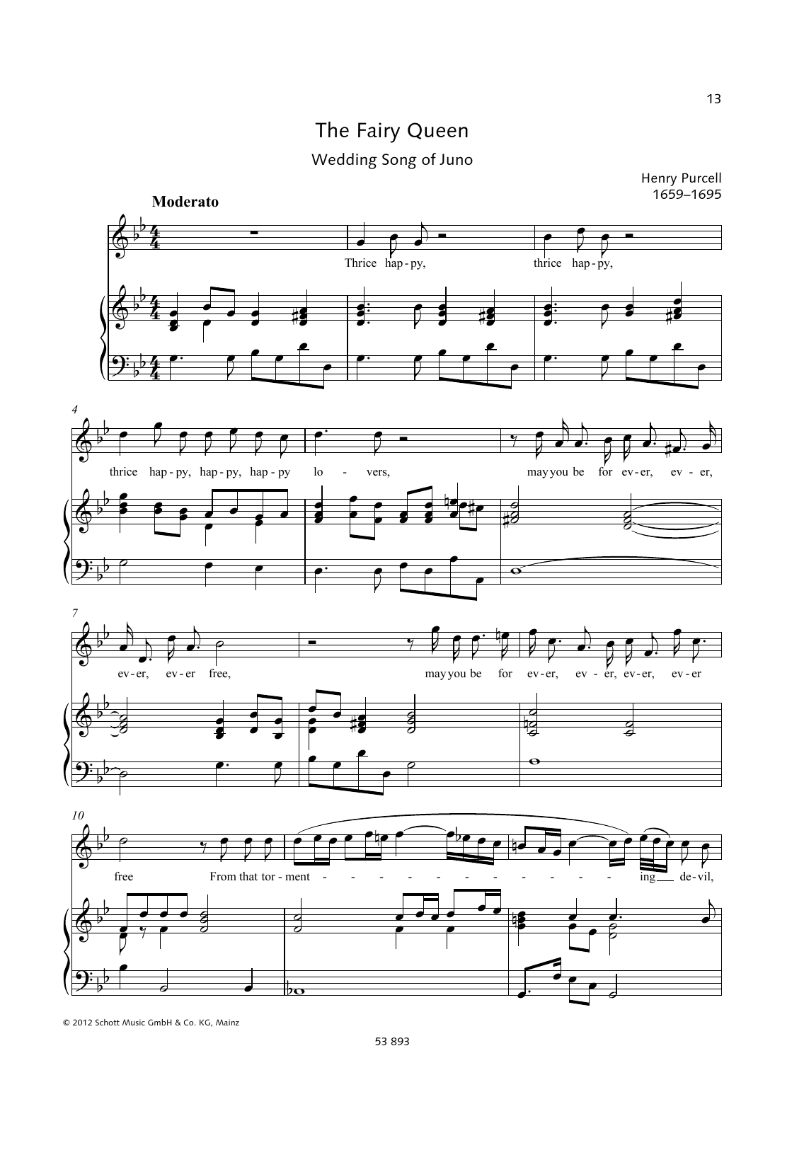 Henry Purcell Thrice Happy Lovers Sheet Music