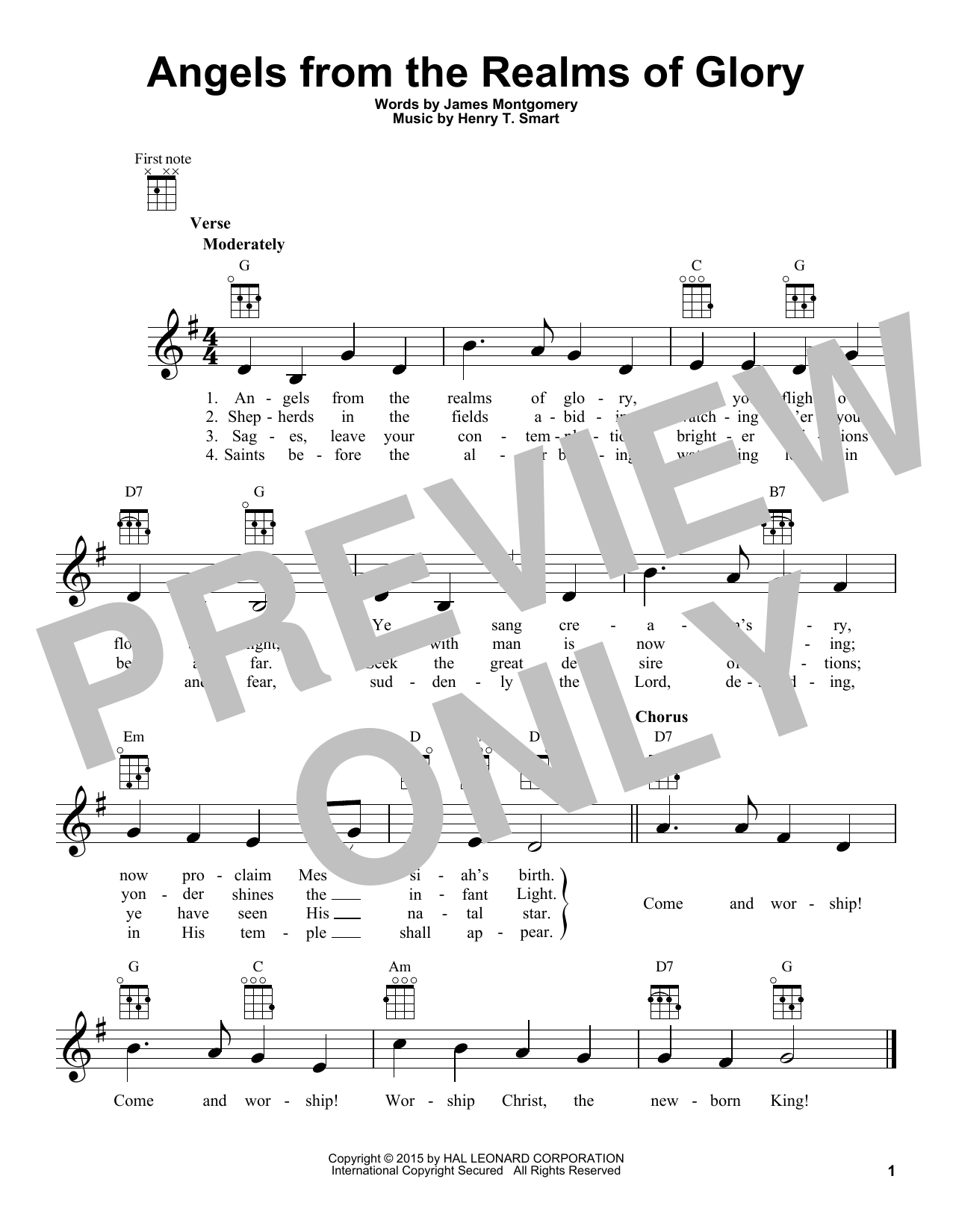 Henry T. Smart Angels From The Realms Of Glory Sheet Music
