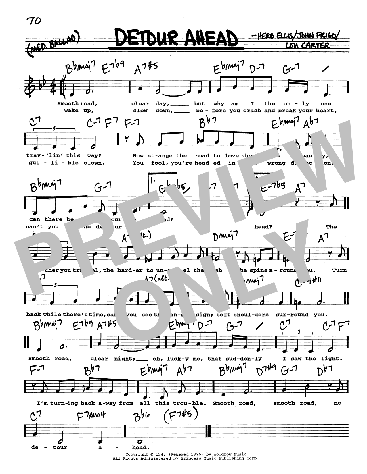 Herb Ellis Detour Ahead (Low Voice) Sheet Music