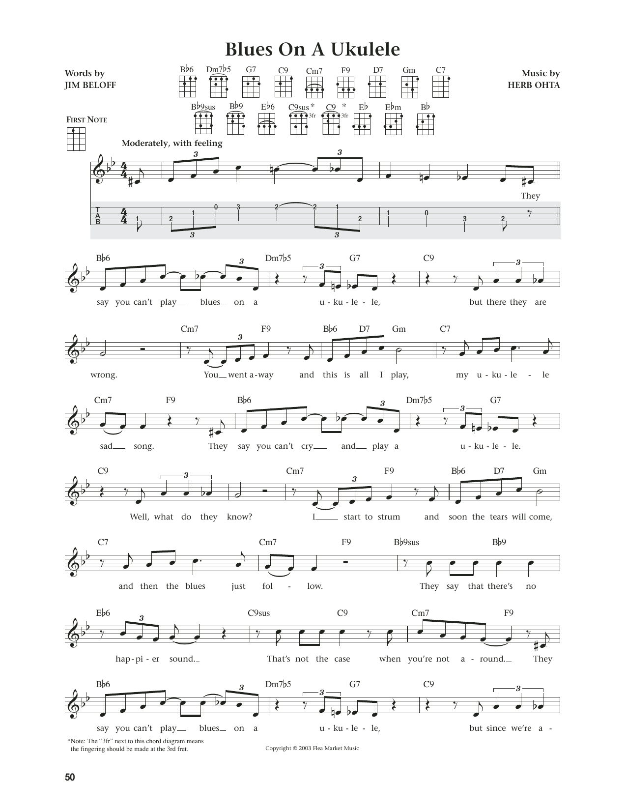 Herb Ohta Blues On A Ukulele (from The Daily Ukulele) (arr. Jim Beloff) Sheet Music