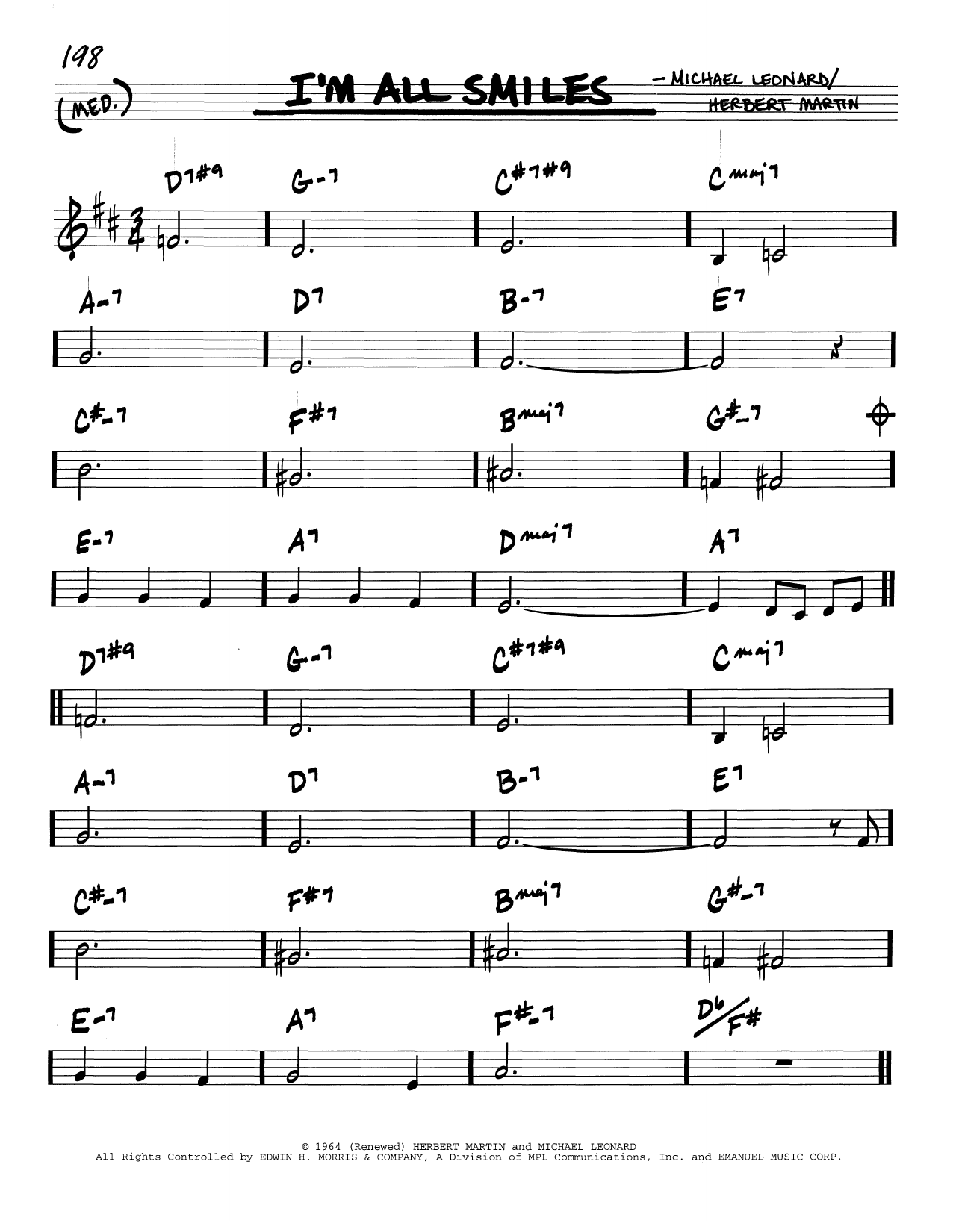 Herbert Martin I'm All Smiles Sheet Music