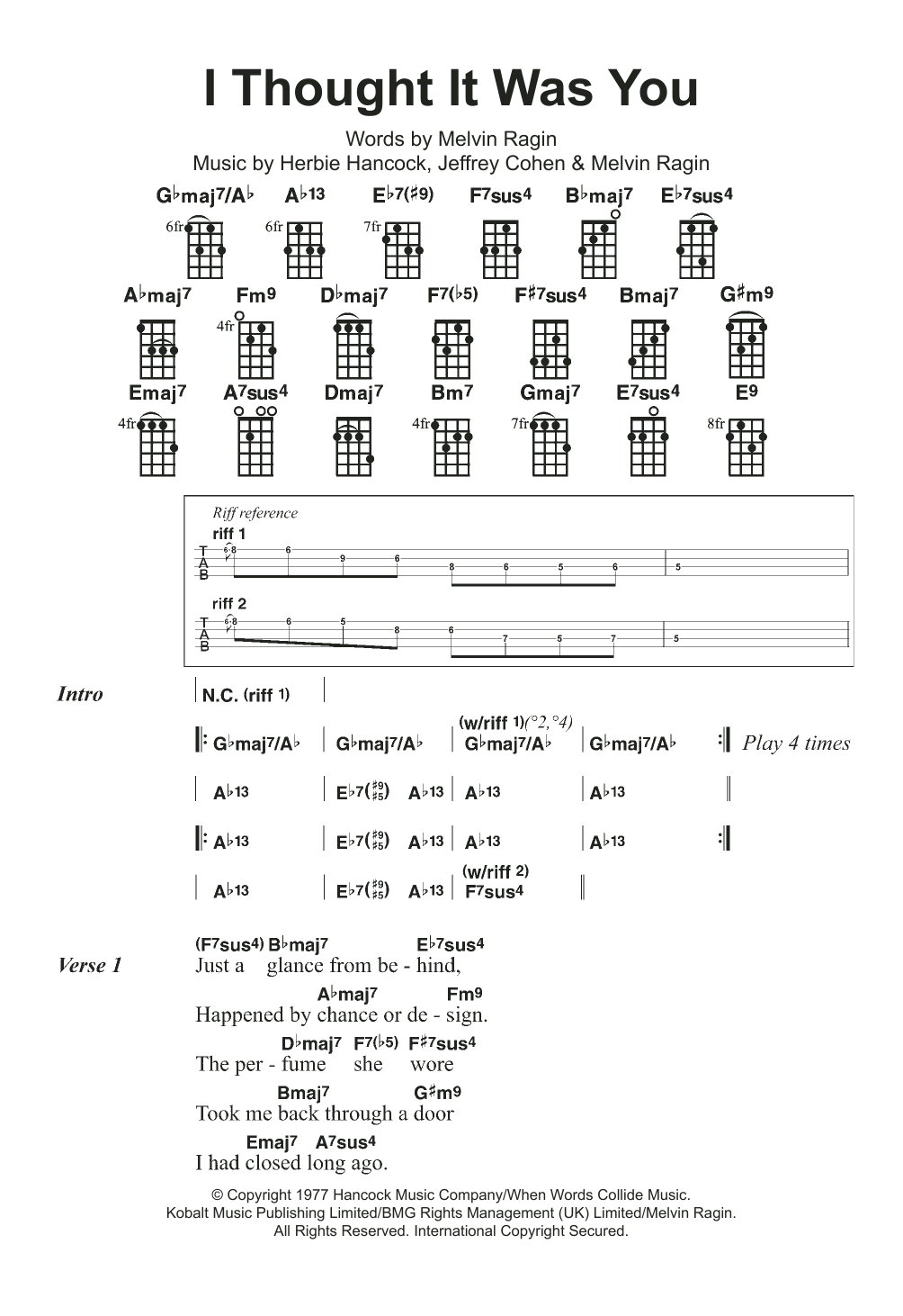 Herbie Hancock I Thought It Was You Sheet Music