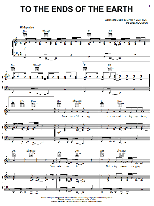 Hillsong To The Ends Of The Earth Sheet Music