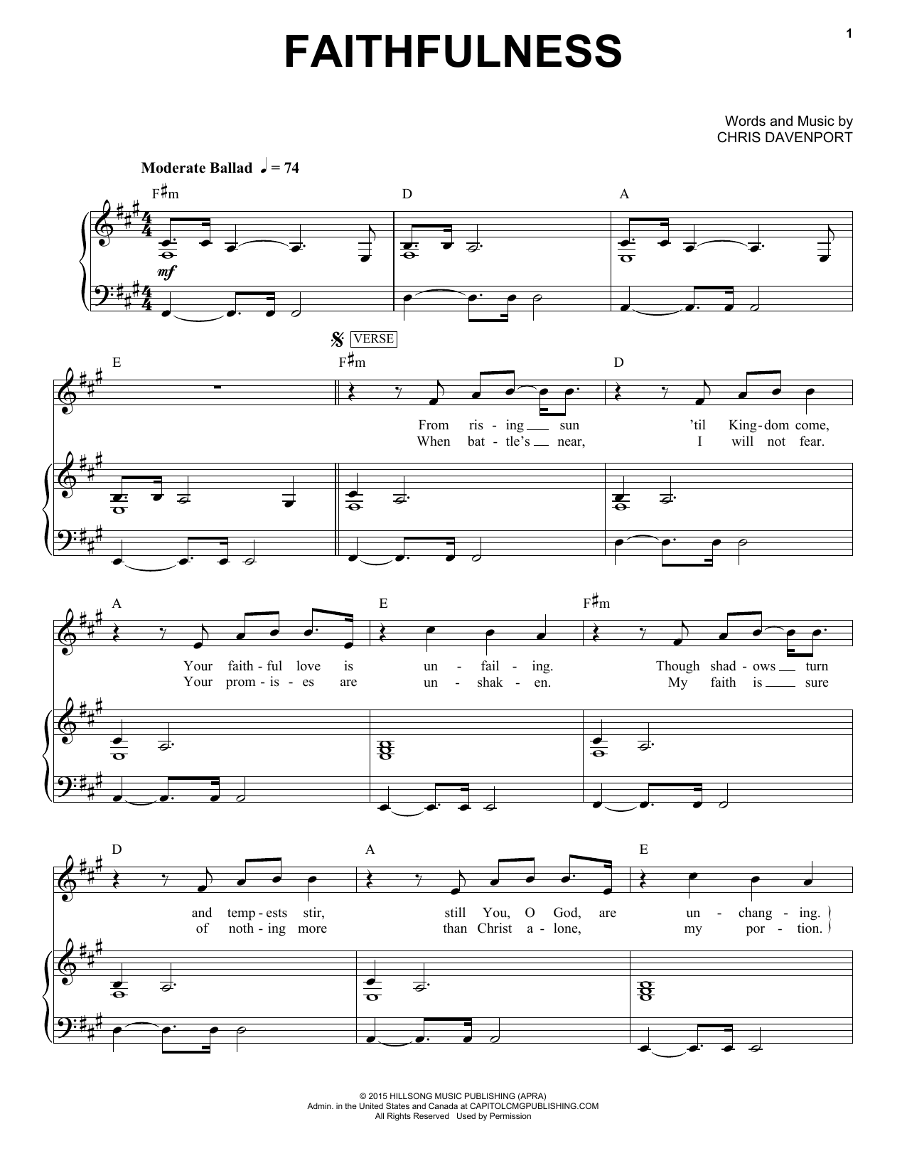Hillsong United Faithfulness Sheet Music