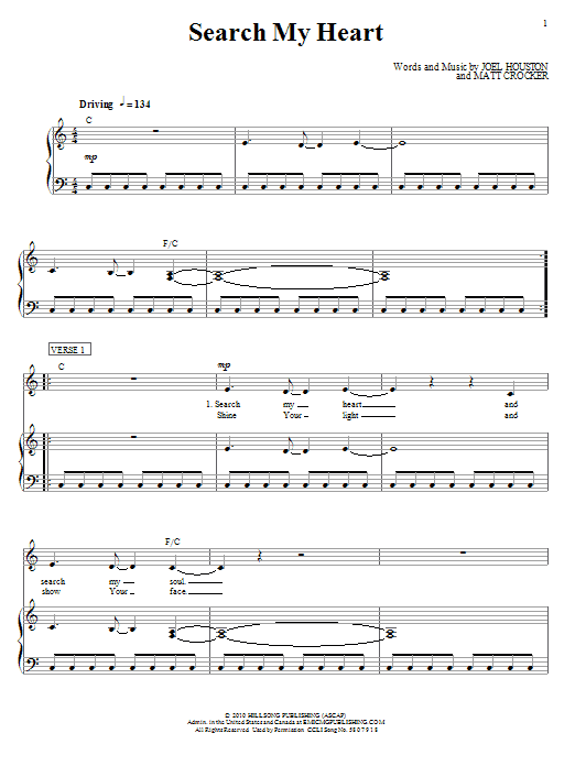 Hillsong United Search My Heart Sheet Music