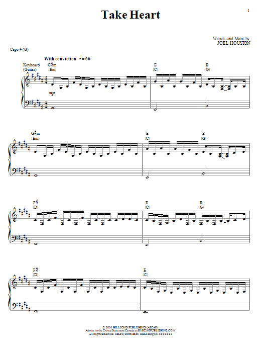 Hillsong United Take Heart Sheet Music