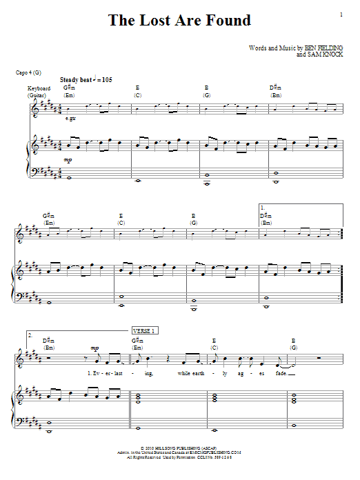Hillsong United The Lost Are Found Sheet Music