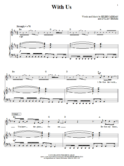 Hillsong United With Us Sheet Music