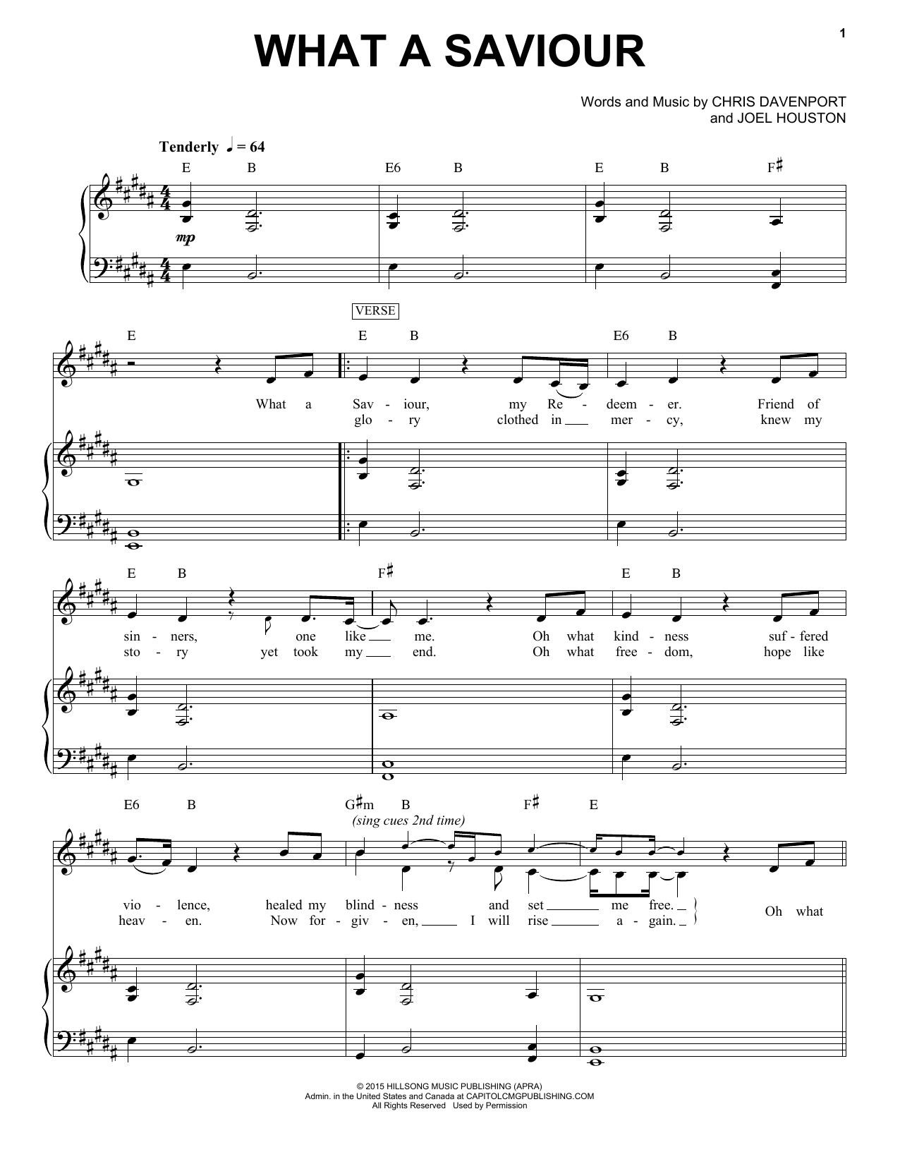 Hillsong Worship What A Saviour Sheet Music