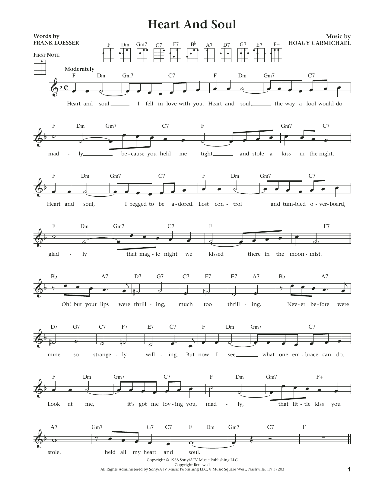 Hoagy Carmichael Heart And Soul (from The Daily Ukulele) (arr. Liz and Jim Beloff) Sheet Music