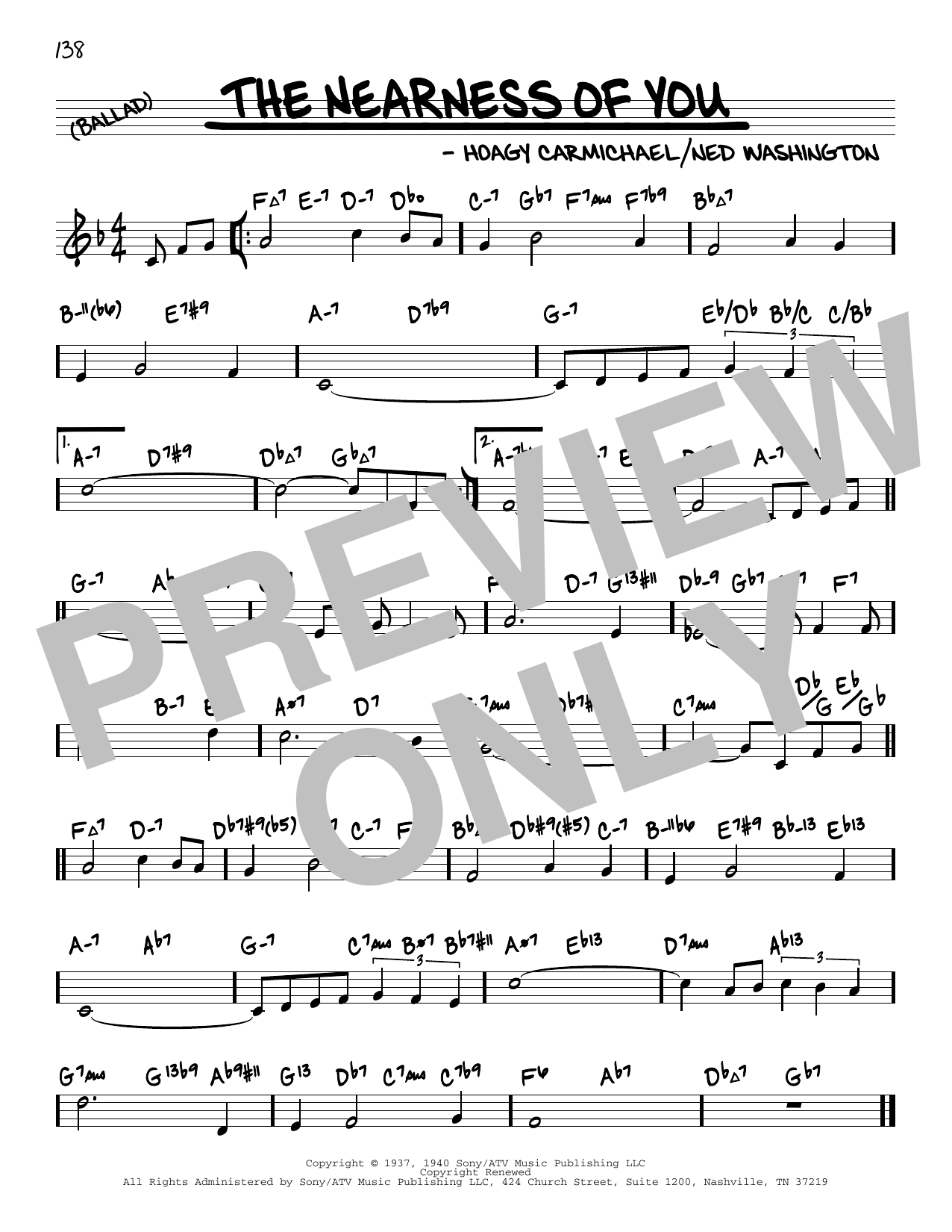 Hoagy Carmichael The Nearness Of You (arr. David Hazeltine) Sheet Music