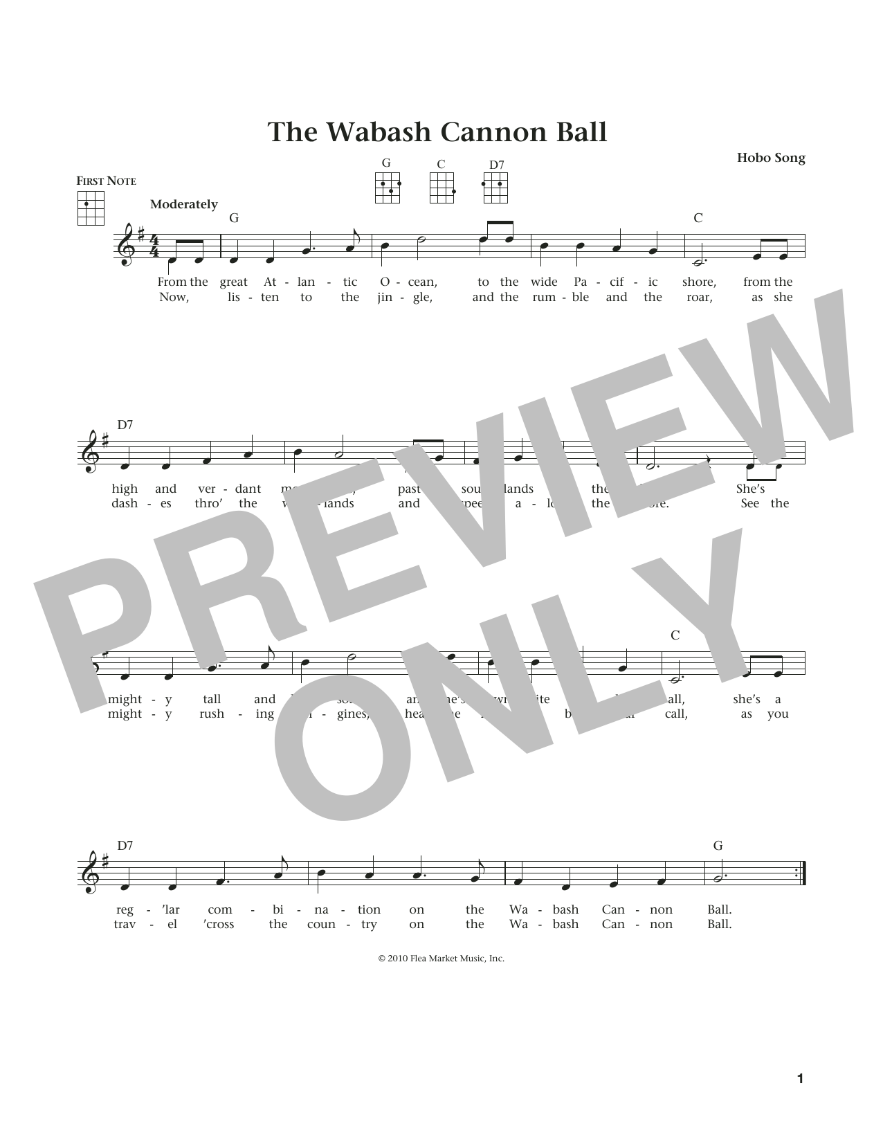 Hobo Song The Wabash Cannon Ball (from The Daily Ukulele) (arr. Liz and Jim Beloff) Sheet Music