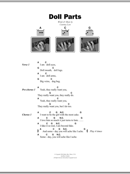 Hole Doll Parts Sheet Music