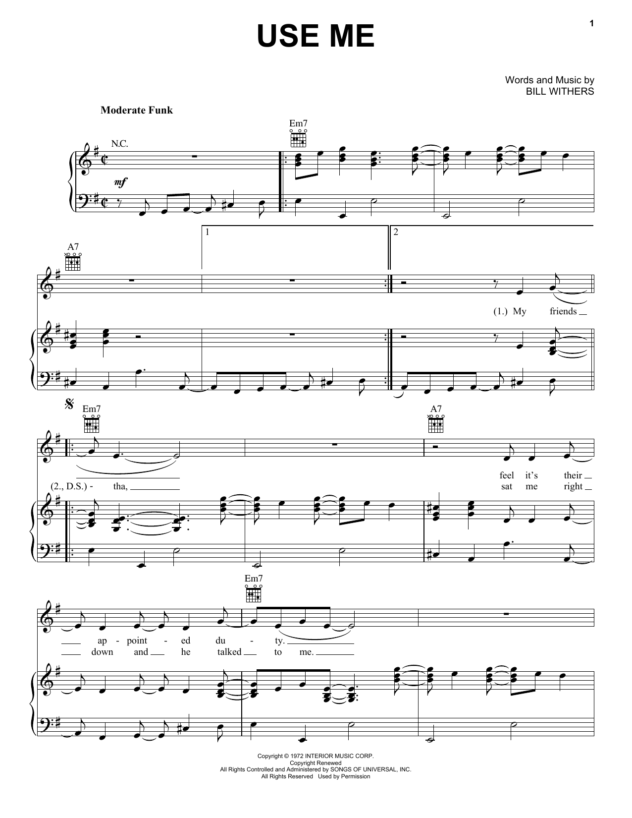 Hootie & The Blowfish Use Me Sheet Music