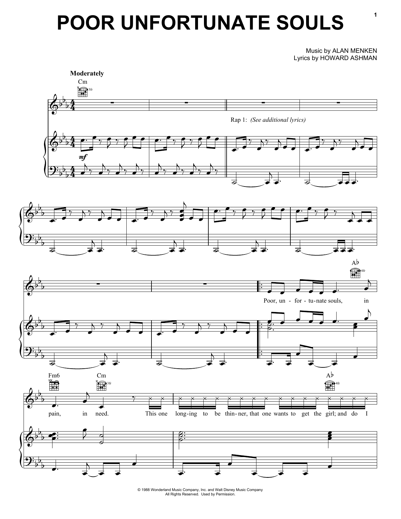 Howard Ashman Poor Unfortunate Souls (from Disney's Descendants 2) Sheet Music