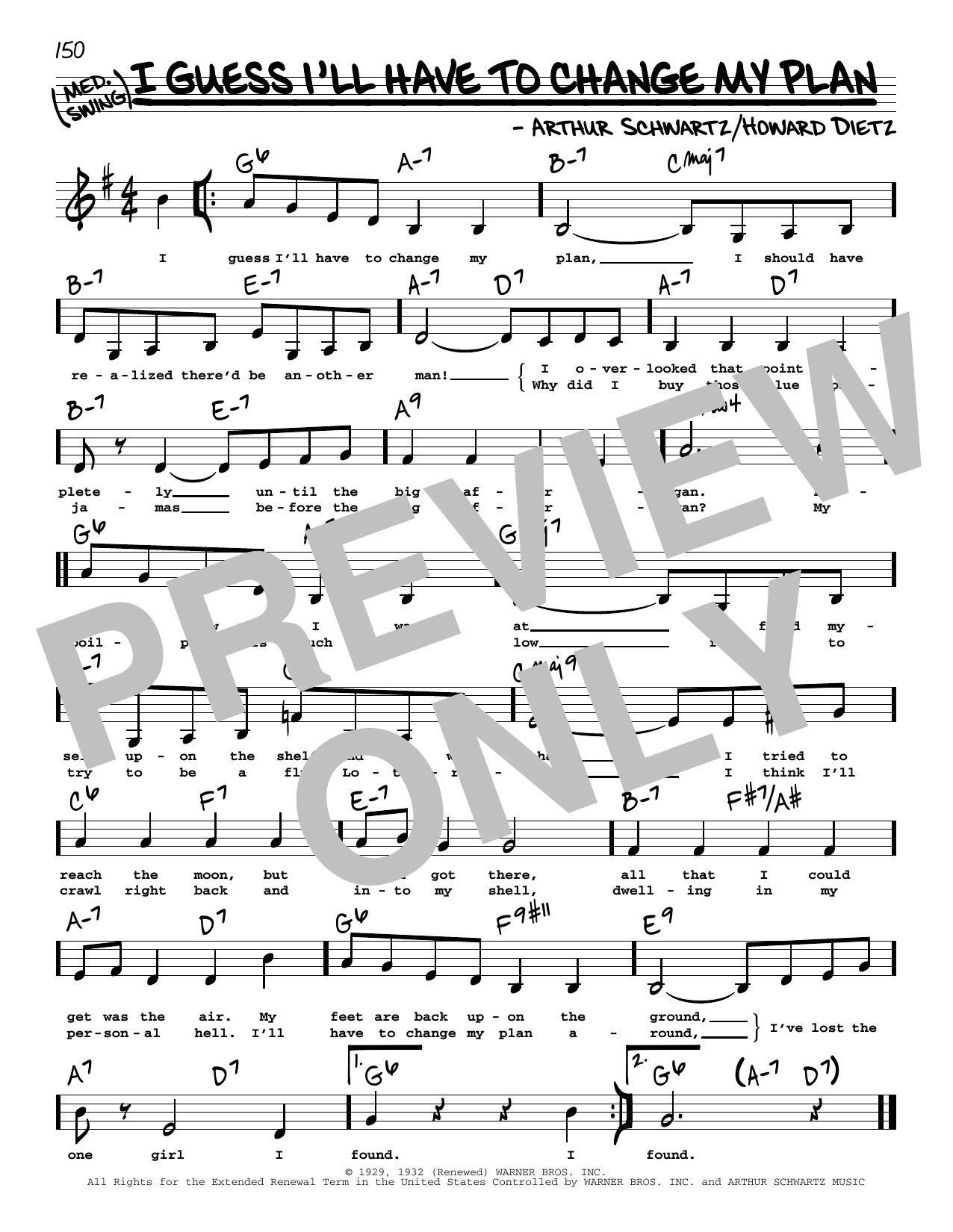 Howard Dietz I Guess I'll Have To Change My Plan (Low Voice) Sheet Music