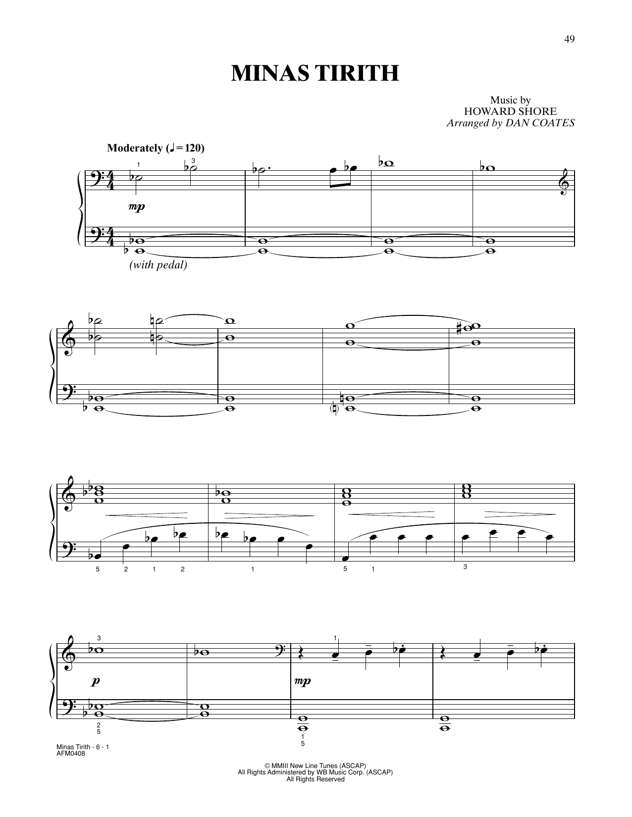 Howard Shore Minas Tirith (from The Lord Of The Rings: The Return Of The King) (arr. Dan Coat Sheet Music