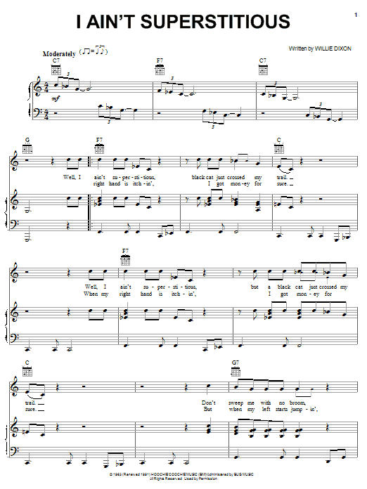 Jeff Beck I Ain't Superstitious Sheet Music