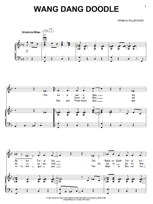 Howlin' Wolf Wang Dang Doodle Sheet Music