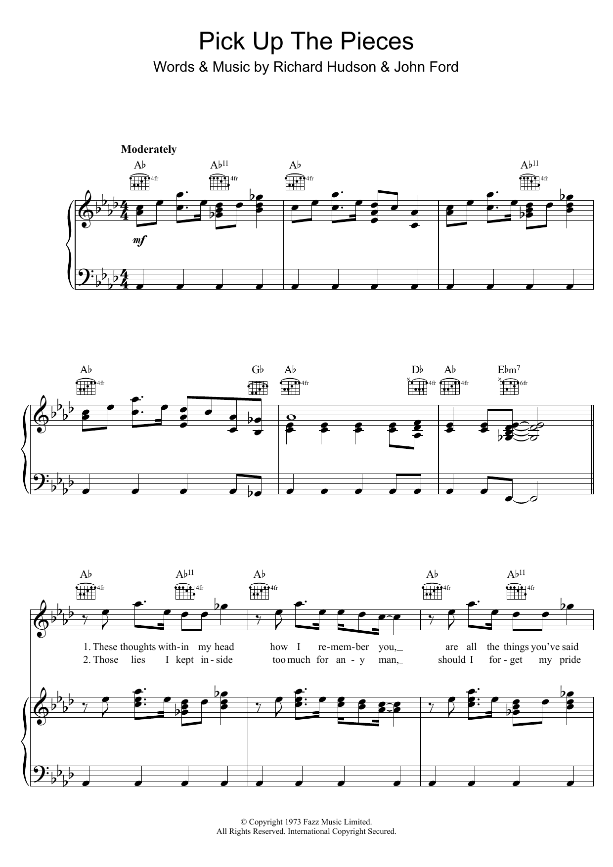 Hudson Ford Pick Up The Pieces Sheet Music