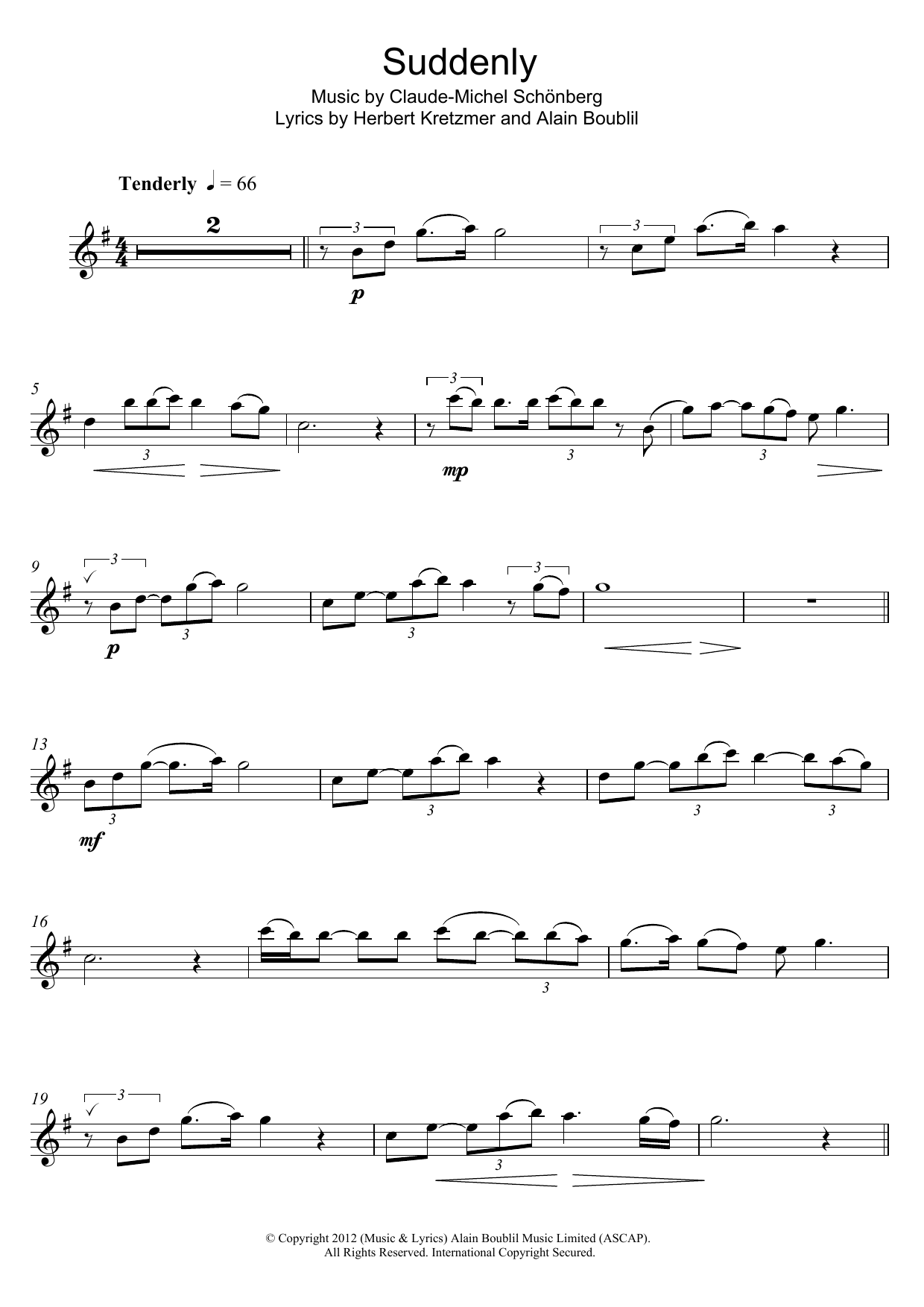 Hugh Jackman Suddenly Sheet Music