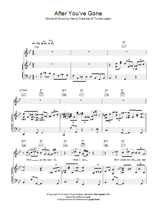 Hugh Laurie After You've Gone Sheet Music