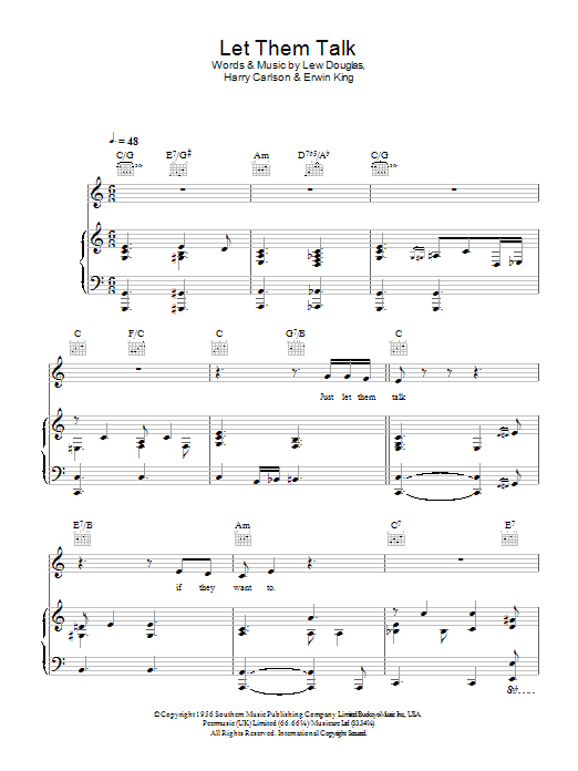Hugh Laurie Let Them Talk Sheet Music