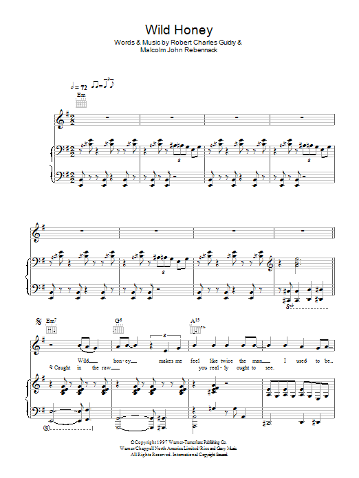 Hugh Laurie Wild Honey Sheet Music
