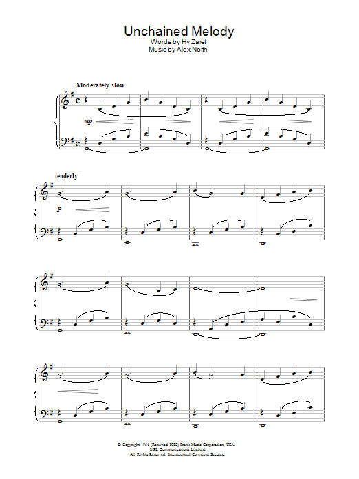 Hy Zaret Unchained Melody Sheet Music