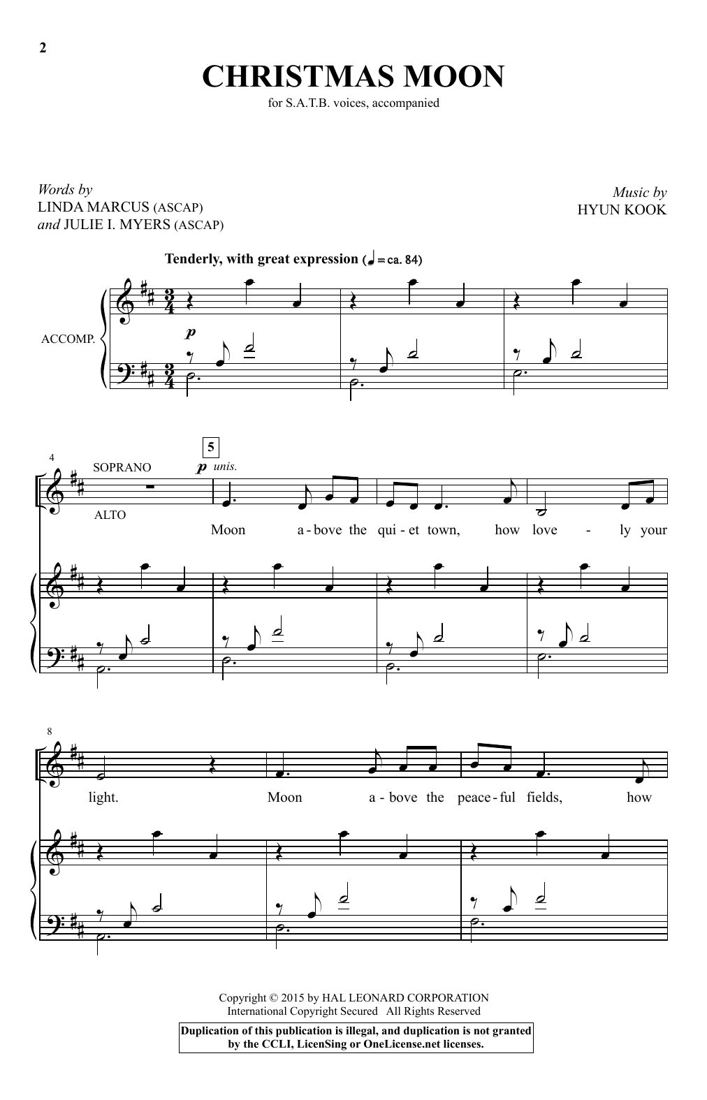 Hyun Kook Christmas Moon Sheet Music