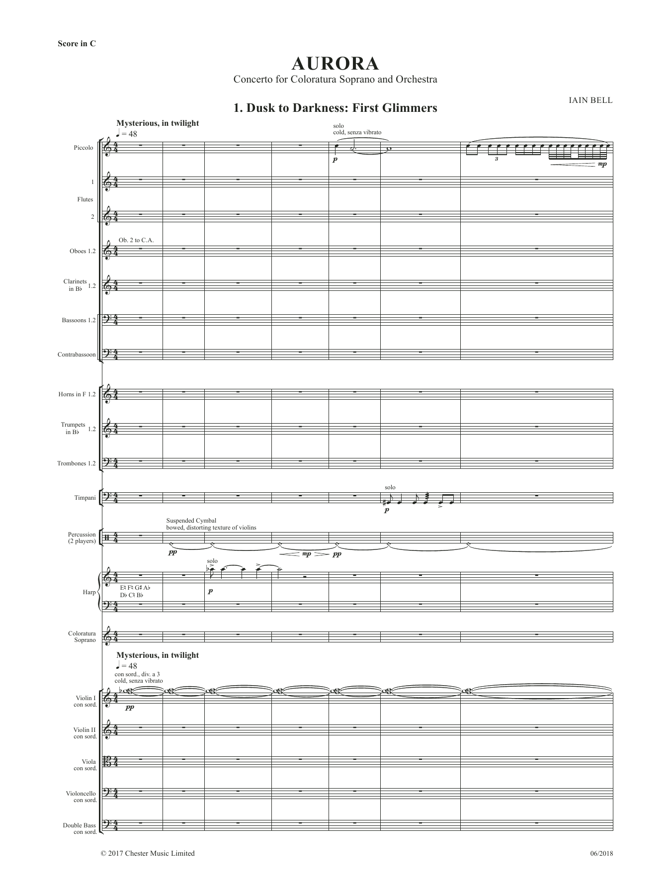 Iain Bell Aurora (Study score) Sheet Music