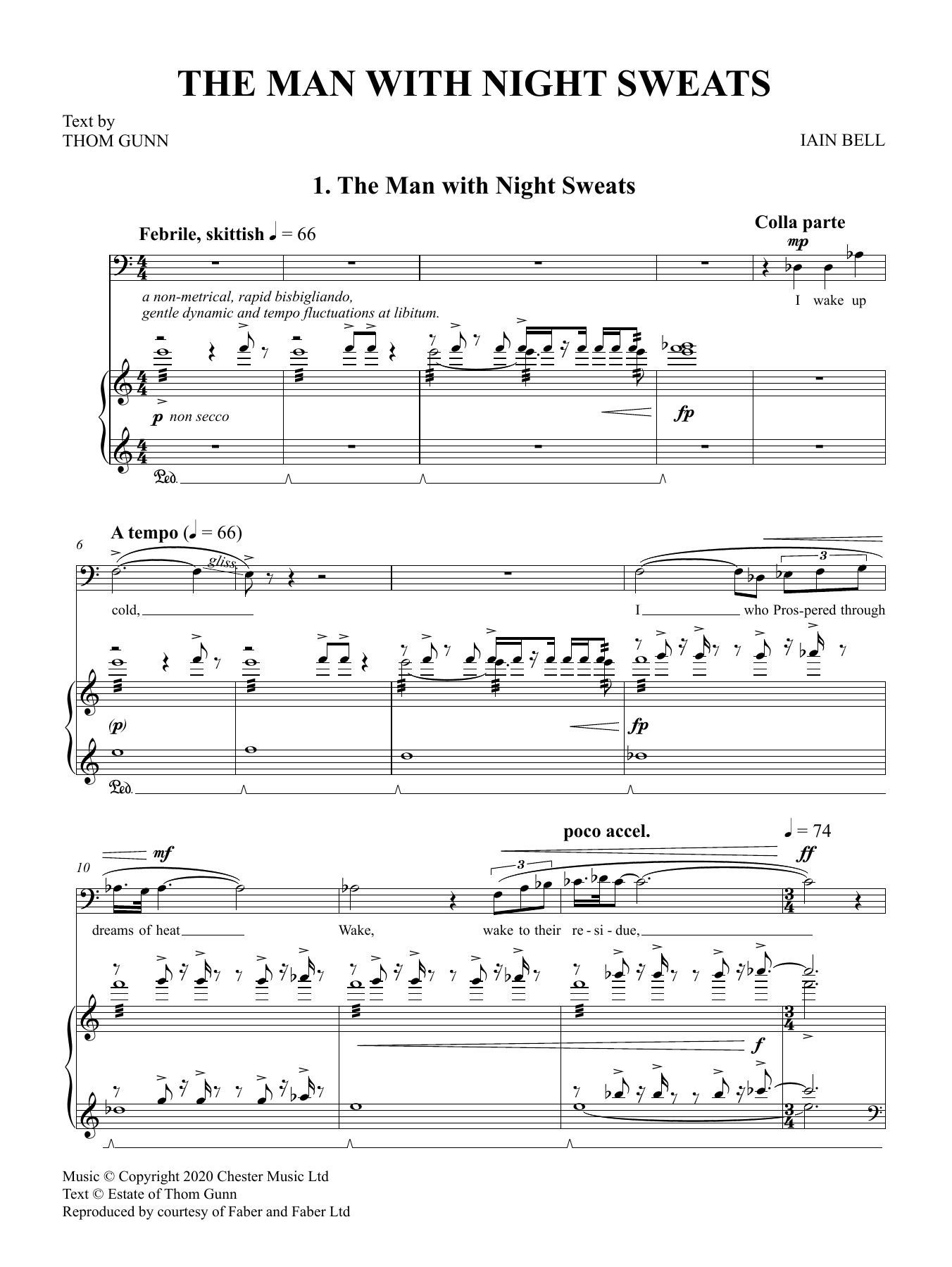 Iain Bell The Man With Night Sweats Sheet Music